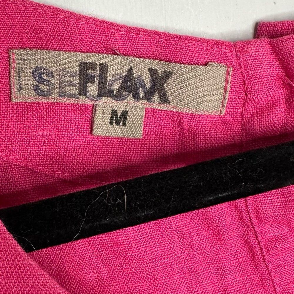 Flax Pink Linen Midi Dress Size Medium - Picture 6 of 8